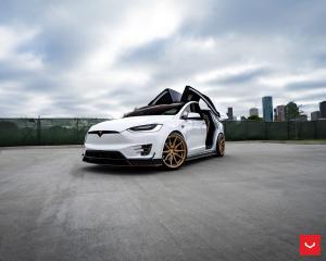 Tesla Model X P100D on Vossen Wheels (HF-3) 2019 года